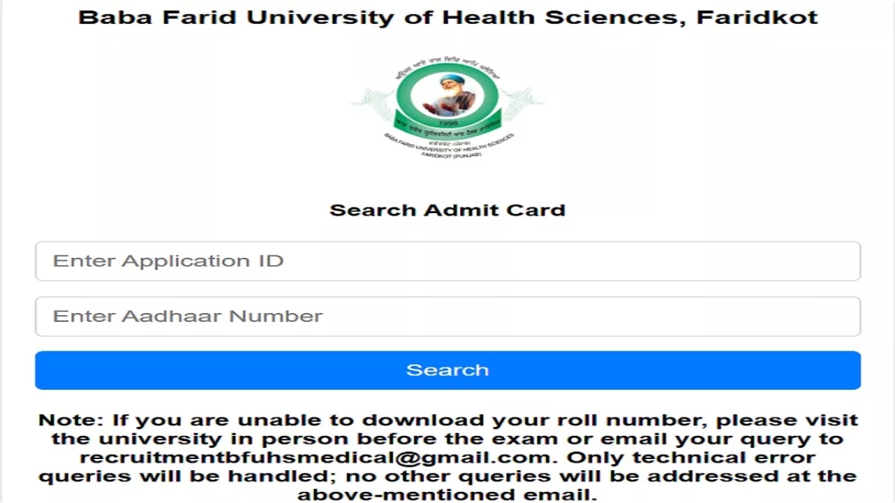 BFUHS Staff Nurse Admit Card 2026 Out Now: Check Steps, Exam Details & Direct Link