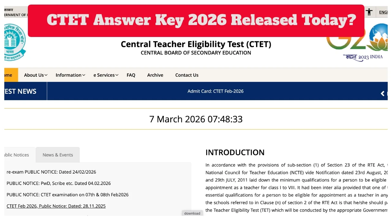 CTET Answer Key 2026 Soon: Check Paper 1 & 2 Responses Before Result
