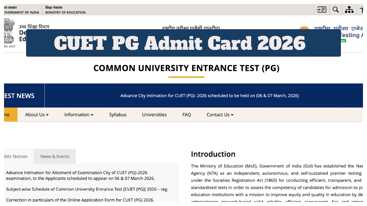 CUET PG Admit Card 2026 Out: Download Hall Ticket for March Exam Now