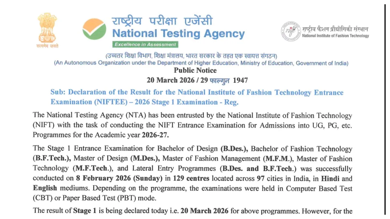 NIFT Result 2026 Out Today: Check Your Rank, Stage 2 Shortlist & Next Steps Now